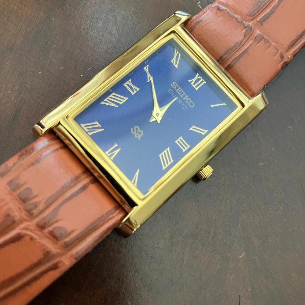 Vintage Rare Seiko Slim Tank Mens Gold Filled 33mm watch